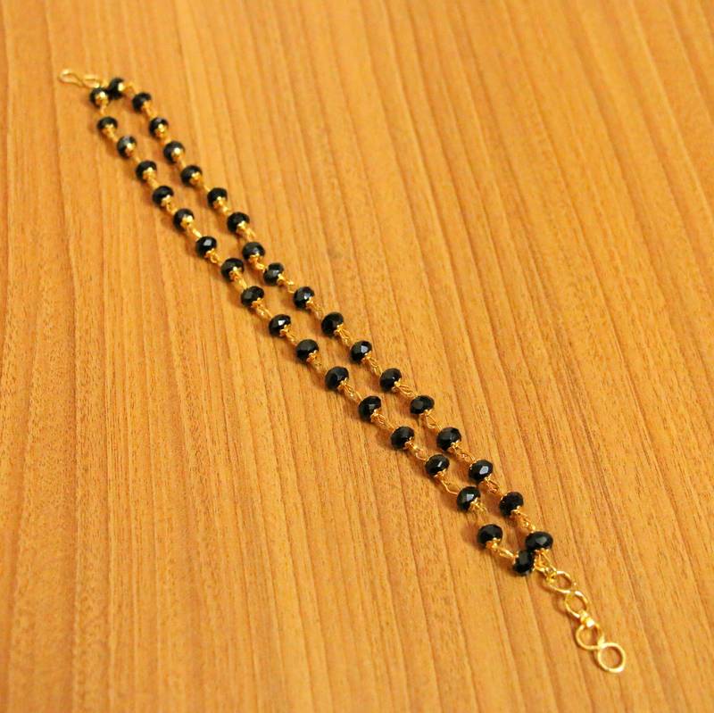 22k Solid Gold kids Designer Black Beads Unique Cut Balls Bangle CB1505 |  eBay